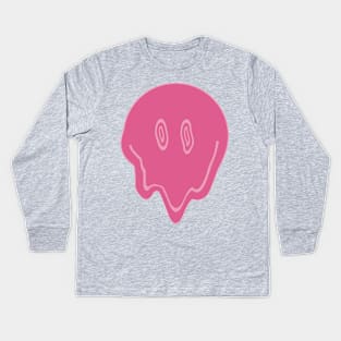 Smile Melt - Pink Kids Long Sleeve T-Shirt